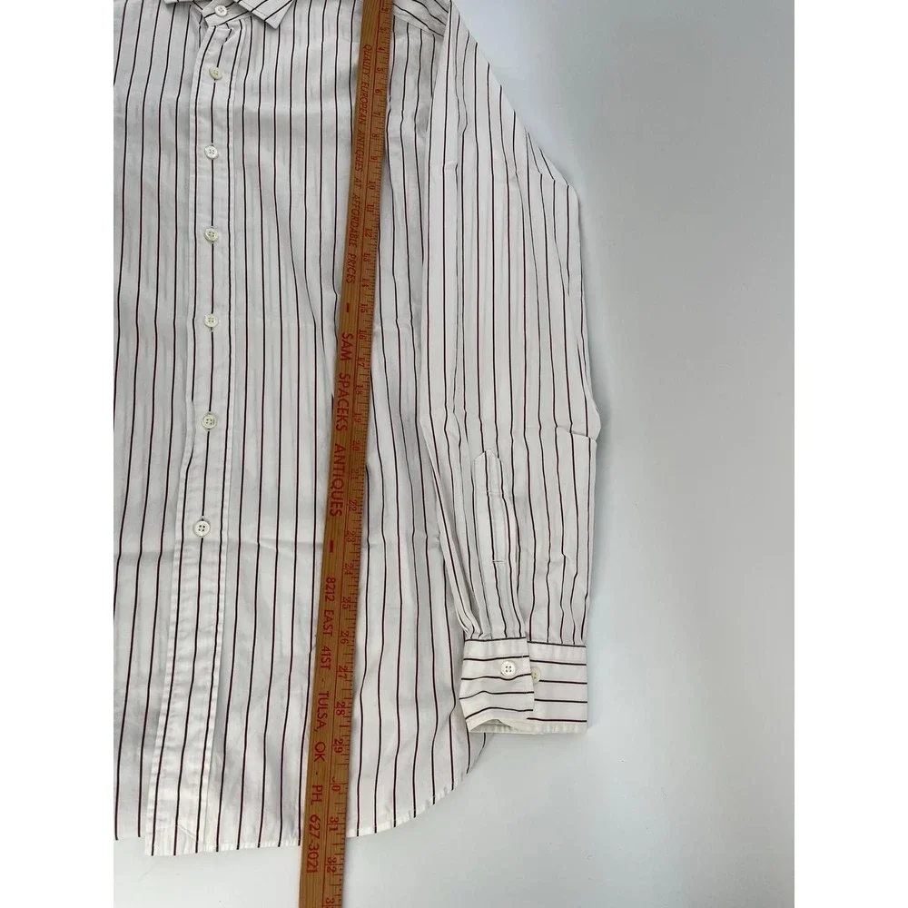 Polo Ralph Lauren Classic Fit Shirt Mens XL 17.5 White Striped Button Down‎